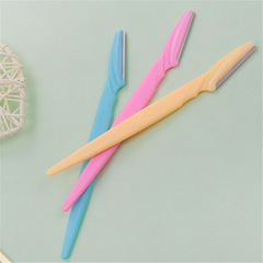 Safety and durable handle-type stainless steel net eyebrow razor with textured blade for hair removal