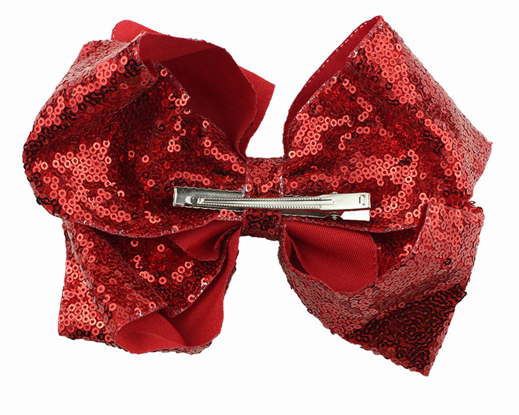 Kid's Sweet Shiny Bow Knot Cloth Sequins Hair Clip display picture 2