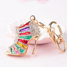 女神高跟鞋鑰匙扣可愛水晶掛件韓國創意包包鑰匙鏈生日禮物禮品