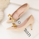 899-2 han edition fashion sexy party with suede shoes fine shallow pointed bow mouth high-heeled shoes women's shoes