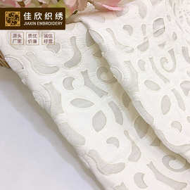 新款时尚欧美女装礼服面料 激光绣面料 立体绣花面料 绣花布