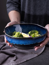 创意窑变陶瓷异形碗 大碗水果碗甜品碗蔬菜沙拉汤碗面碗饭碗酒店