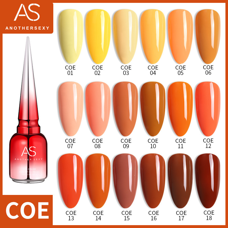AS New Red Bottle Nail Glue 2019 New Fashion Color Coral Orange Set White 18 Color Solid Color Nail Glue
