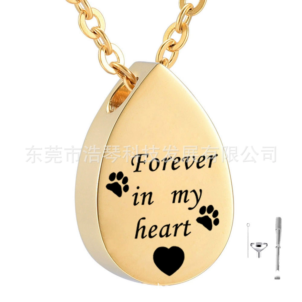 Мемориал животное волосы остаются кости пепел ожерелье воды капли формы лапы Печать Любовь пепел шкатулка кулон флакон духов ювелирные изделия