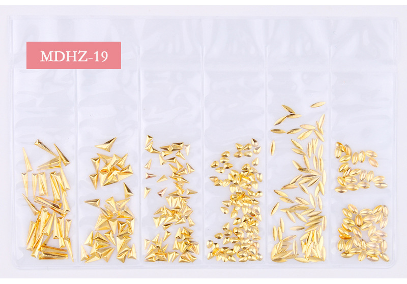 14g Weight Nail Decoration Accessories Nail Supplies 1 Set Quantity Metal Material Geometric Pattern Simple Style Style Factory Mixed New Nail Beauty Ornament Metal Hollow Japanese Star Moon Ocean 6 Grid Nail Decoration 8