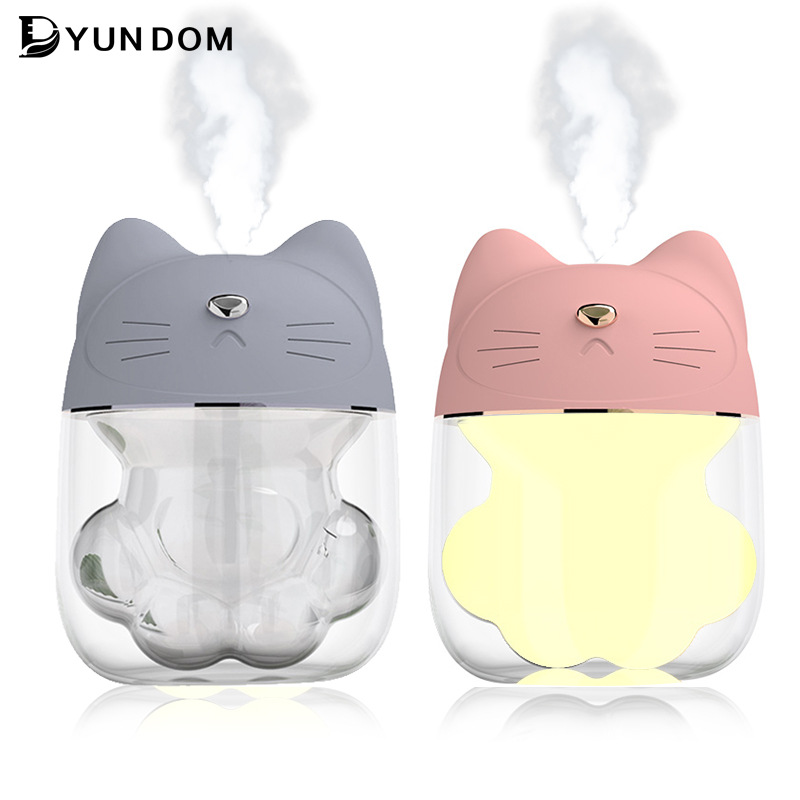 私模猫爪加湿器三合一风扇台灯加湿器usb迷你办公桌面喷雾补水仪