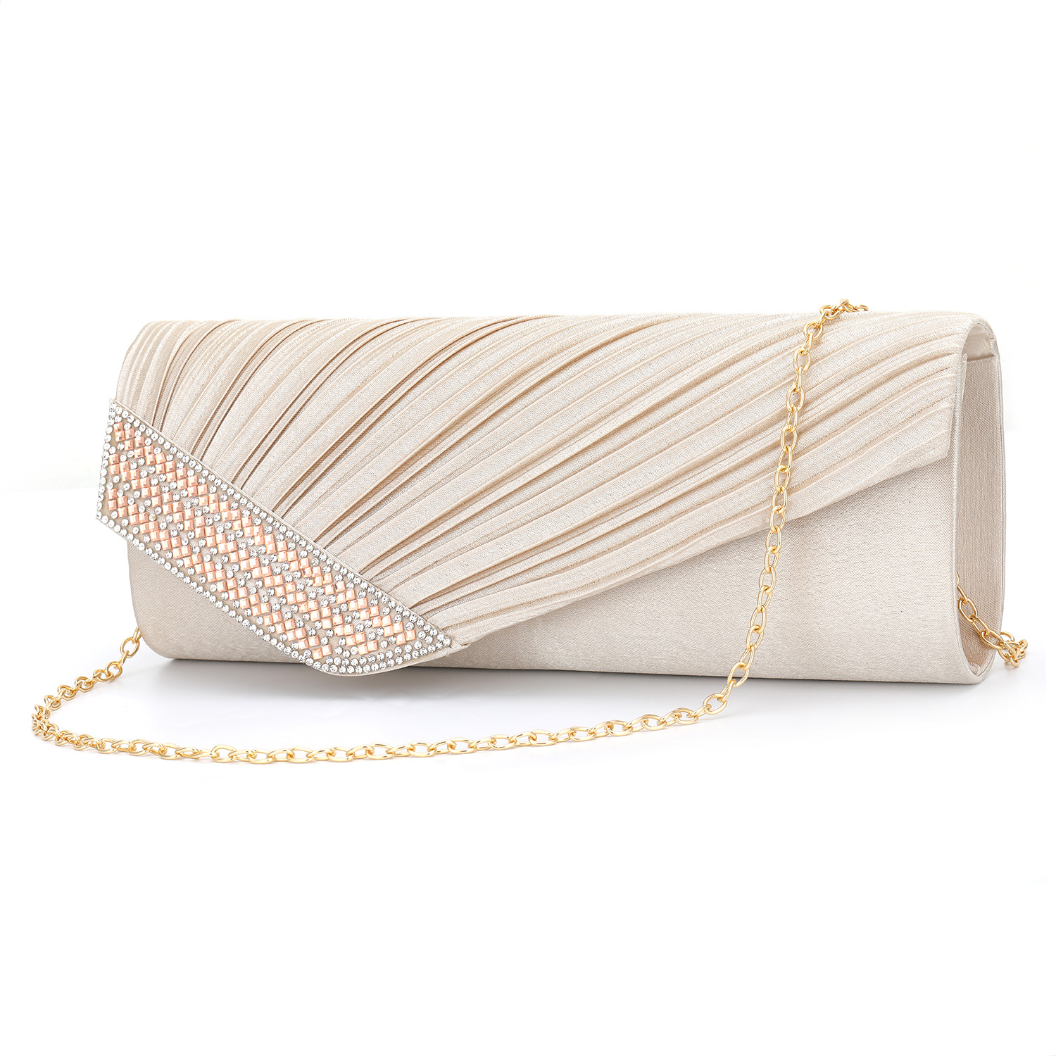 A new style pleated ribbon Diamond Satin dinner gift bag issued on behalf of Amazon clutch bag1210