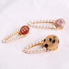 Hairpins from pearl, card holder, set, Korean style, South Korea, internet celebrity