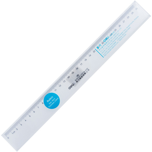 Deli 30cm plastic ruler 6230 drawing tool student transparent stationery ruler