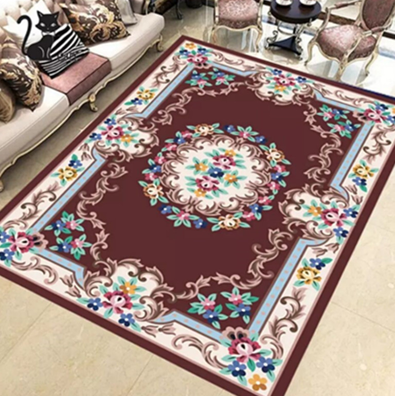 [Sanqin manufacturer]Direct selling European style a living room bedroom Shop for Sofa blanket Woven printing and dyeing non-slip hotel carpet