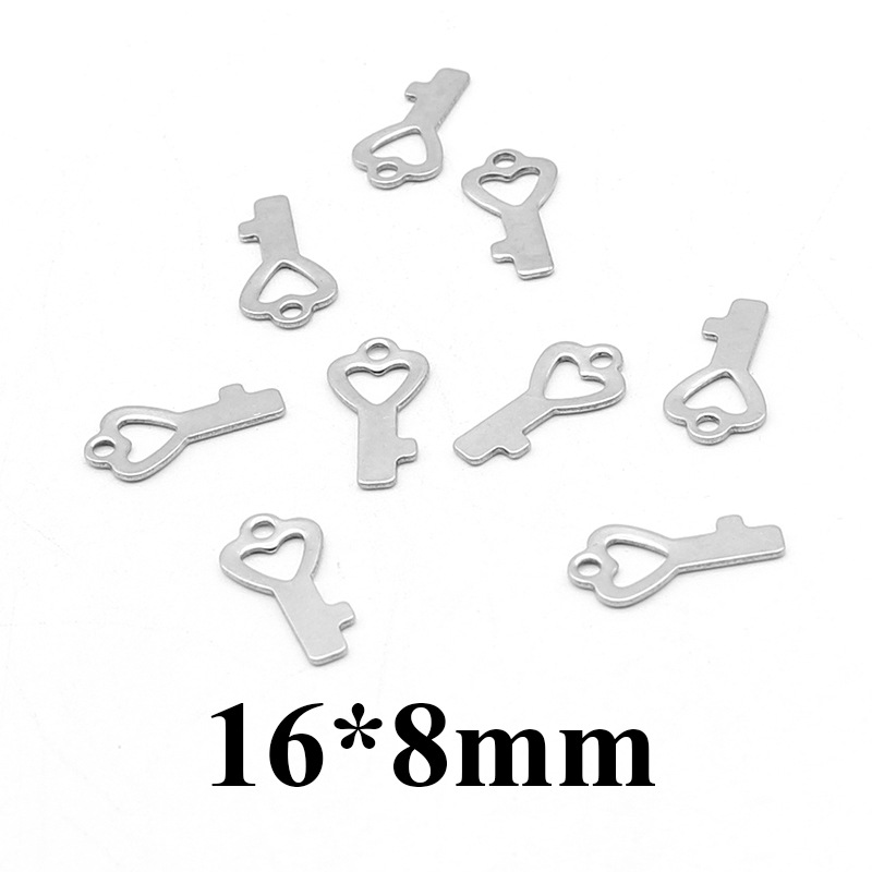 100 Pcs/package Simple Style Four Leaf Clover Heart Shape Dragonfly Stainless Steel Plating Pendant Jewelry Accessories display picture 6