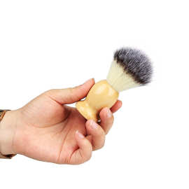 尼龙软毛剃须膏泡沫清洁胡须刷 理发店木柄胡刷 洗面奶起泡刷子