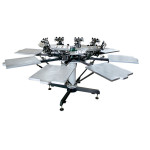 新锋厂家平网印花机 t恤 服装多色轮转机 印刷设备手动台式