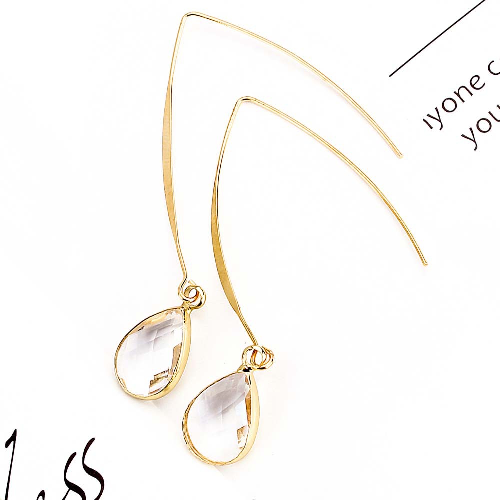 Women's Gender 1 Pair Basic Modern Style Classic Style Water Droplets Inlay Copper Artificial Crystal Glass Drop Earrings