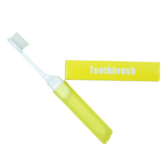 [Strictly Selected] Folding Toothbrush, Portable for Business Travel, Adults, Fine Soft Bristles, Small Head, Gum Protection, Teeth Cleaning, Logo