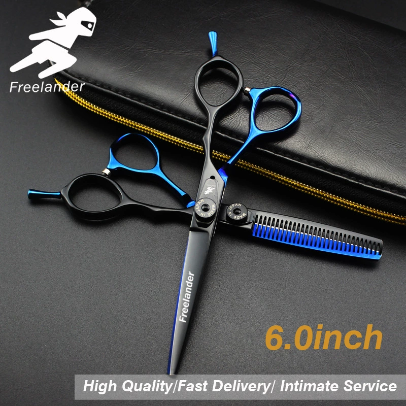 New 6.0 -inch God Walker Black and Blue Haoda Scissors Big Cheap Flatable Bangs Scissors Shear Shear thinner