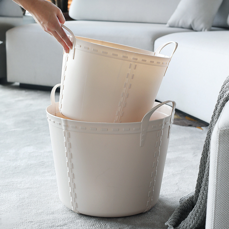 Foldable Laundry basket Plastic Large Laundry basket household clothes Storage basket circular waterproof portable Dirty clothes basket