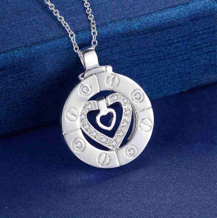 1 Piece, 1 Set Quantity Weekend, Daily Occasion Copper Material Wholesale Jewelry Casual Elegant Heart Shape Copper Silver Plated Plating Pendant Necklace
