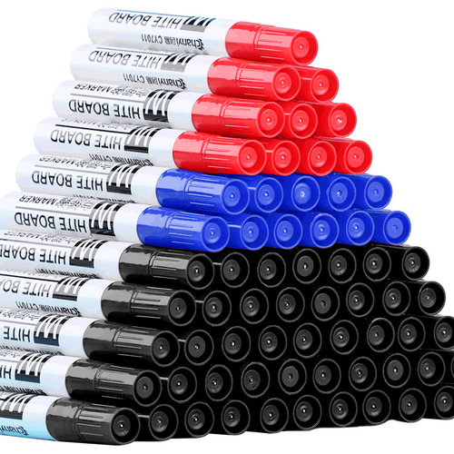 白板笔  水性可擦记号笔大容量粗头黑色红蓝彩色书写展示板笔文具