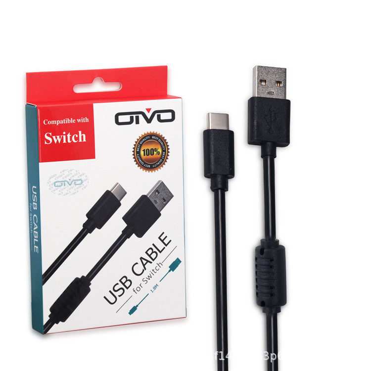 Spot Nintendo Switch Game Console data cable NS charging cable 1.8m type-c power cord with magnetic ring