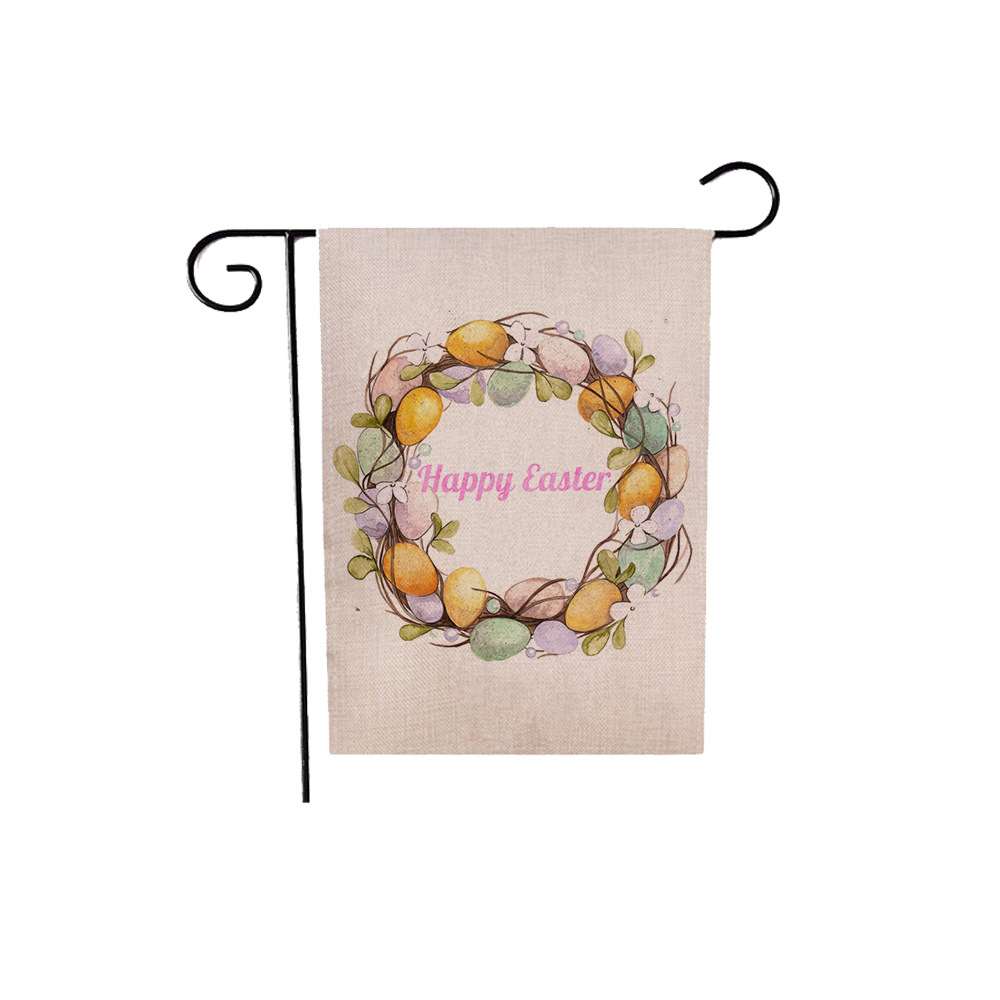 75g Weight Flag Event & Party Supplies 1 Piece, 47*32cm Quantity Linen Material Easter Festival Rabbit, Letter Pattern Cute Style Easter Cute Rabbit Letter Linen Flag Party Supplies Decorations 1 Piece 47*32cm 29