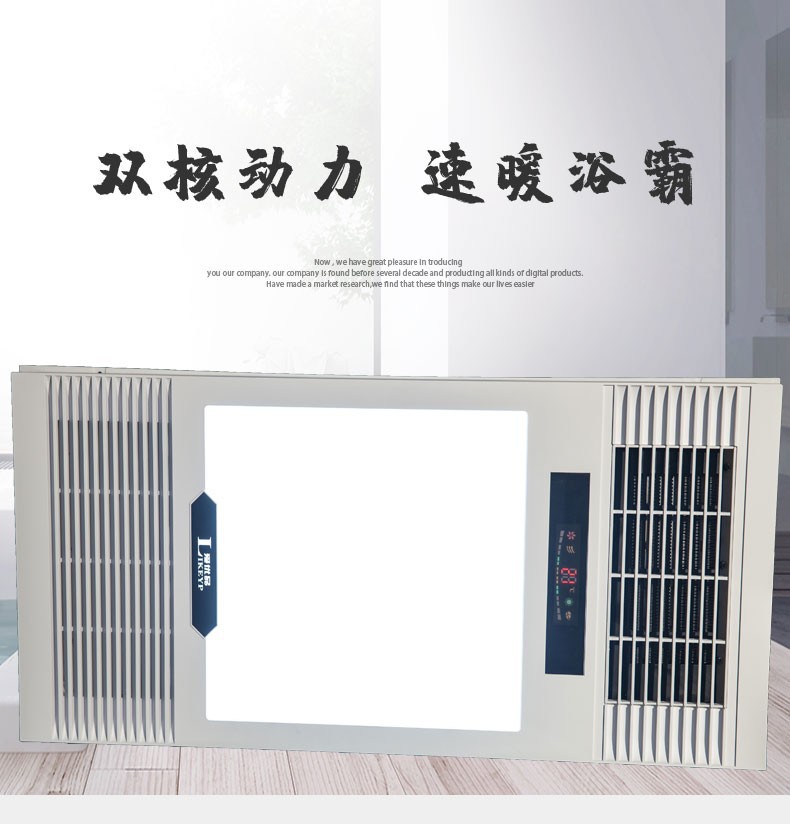葭普集成吊顶浴霸 取暖 换气 照明 吹风 温显 五大功能亮丽白色款|ru