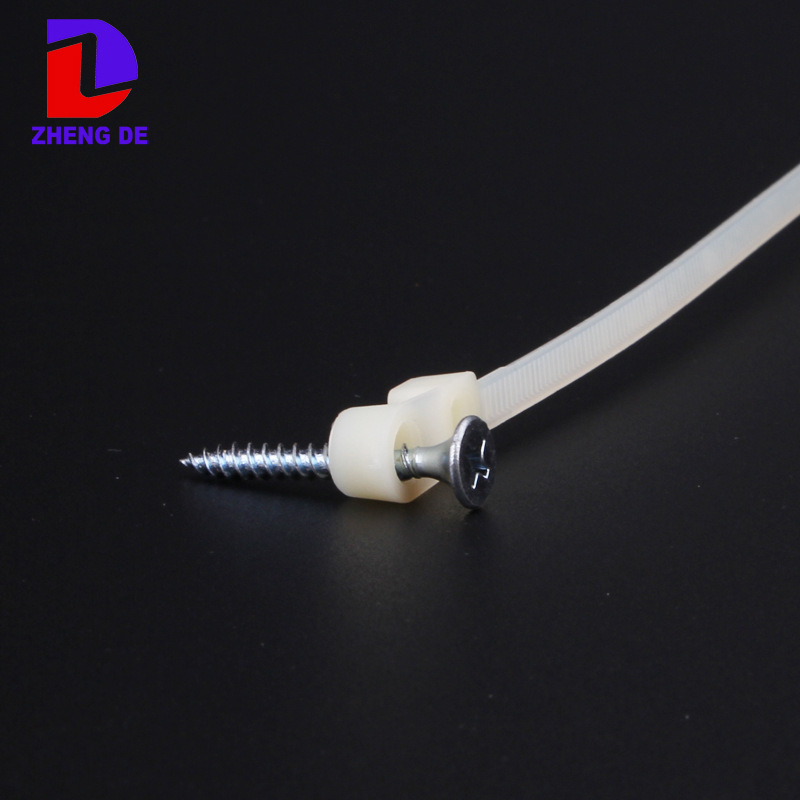 正德厂家直销吊环尼龙扎带规格5x250 固定头式束线带4.8x250mm