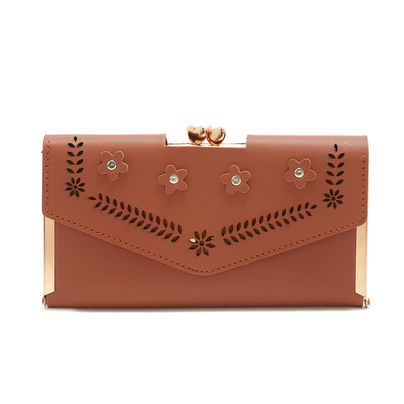 Korean Hollow Flower Long Clutch Bag Wholesale display picture 28