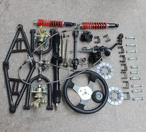 DIY dörd təkərli kartinq aksesuarları, elektrikli avtomobil ön ox asqısı, sükan disk əyləci