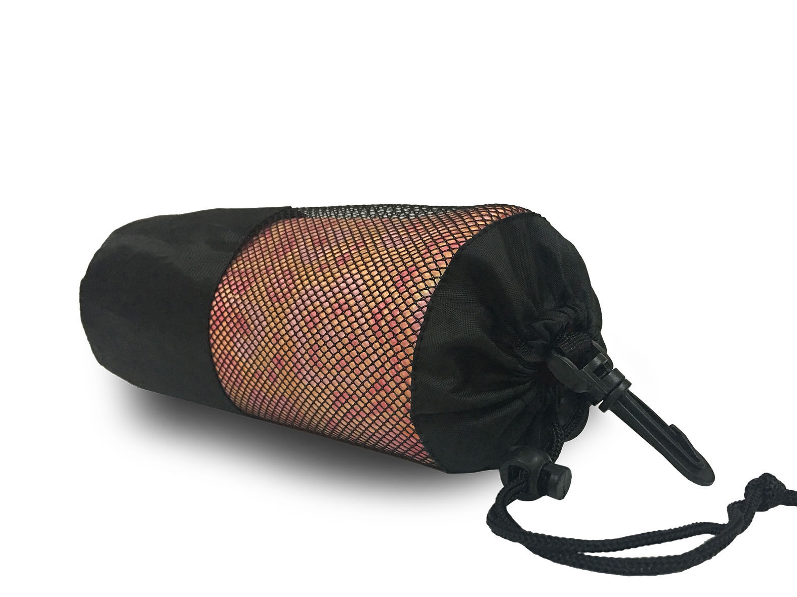 瑜伽巾網(wǎng)布束口收納袋 毛巾抽繩黑色編織袋 瑜伽墊滌綸網(wǎng)布袋