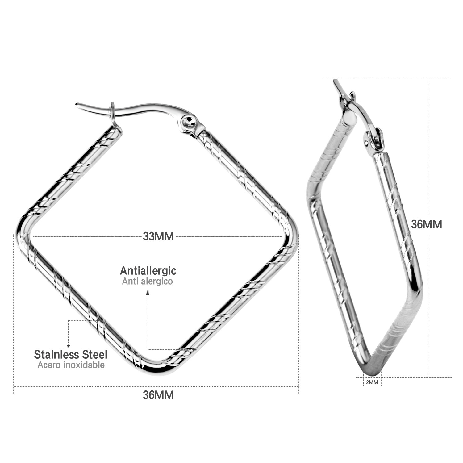 Simple Style Heart Shape Stainless Steel Plating Earrings 1 Pair