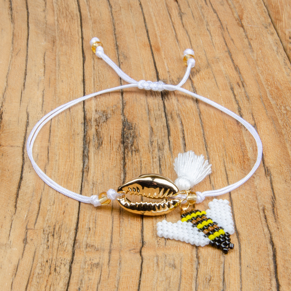 Miyuki Woven Bracelet Db Antique Mizhu Cross-border Accessories Golden Shell Fringed Classic Big Wings Bee display picture 8