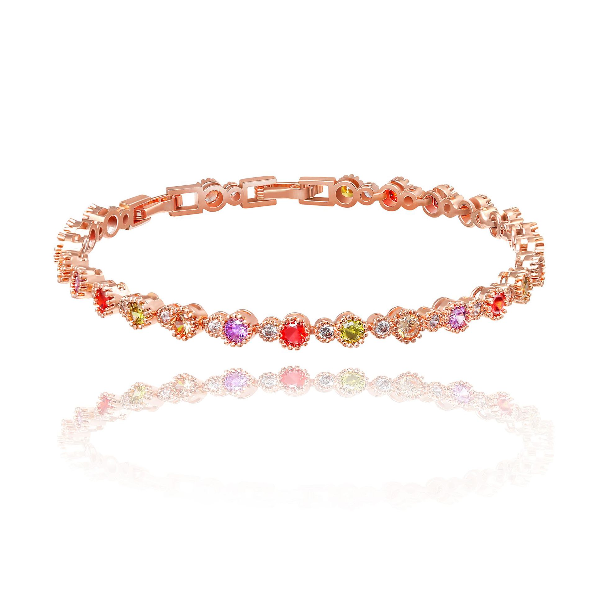 European and American Style Diamond Bracelet Women's Simple Creative Full Diamond Zircon Bracelet Sweet Creative Business Gift