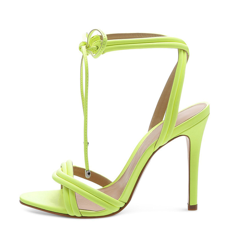 European and American Women's Sandals Foreign Trade Original Large Size Ankle Strap Fashion High Heels