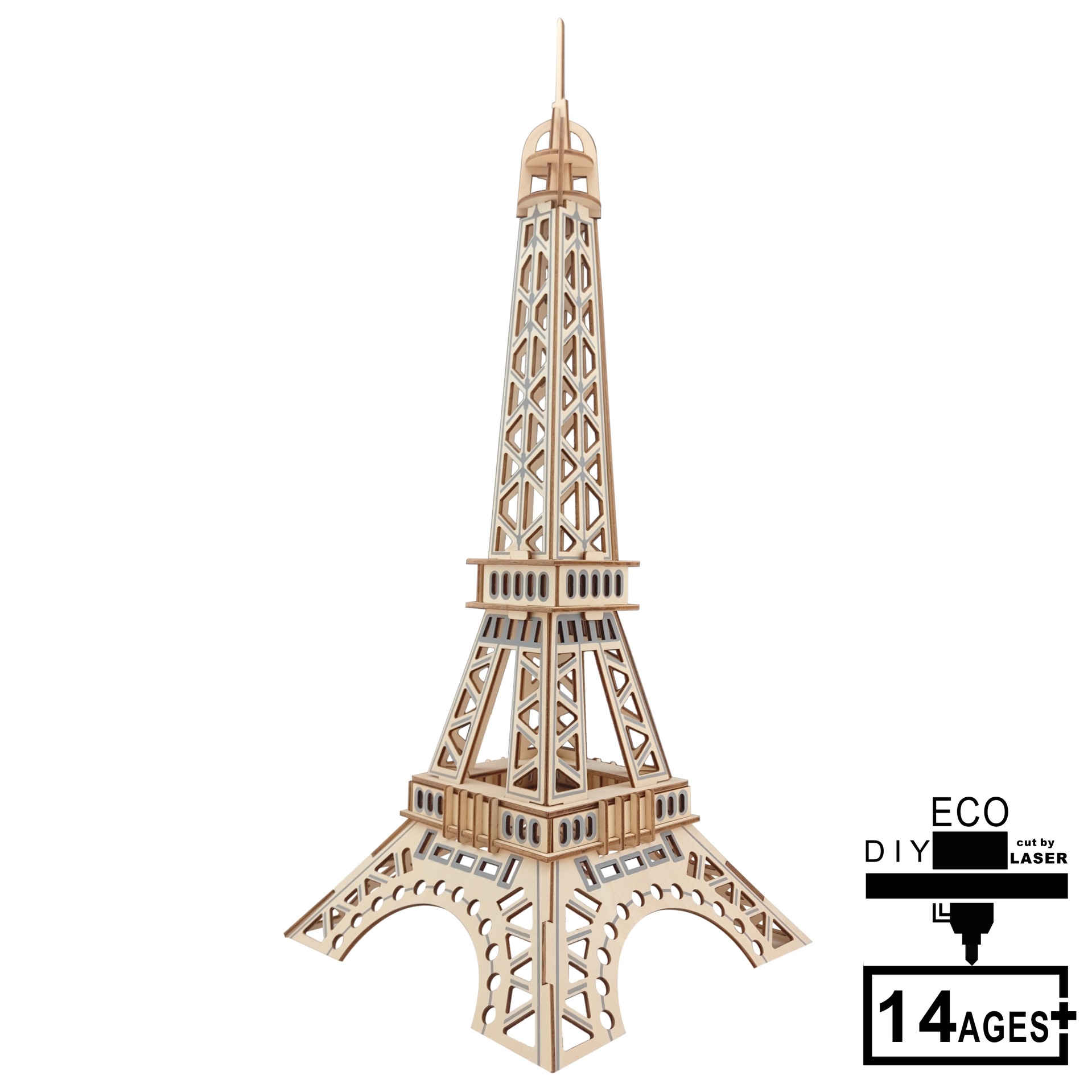 厂家直销巴黎铁塔3D木制立体拼图拼板DIY手工儿童拼图玩具馨联