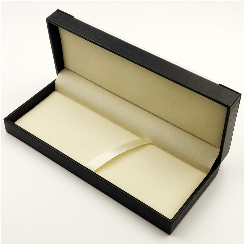 工厂直供黑色PU皮钢笔盒logo定制翻盖商务精品礼品笔盒节日包装盒