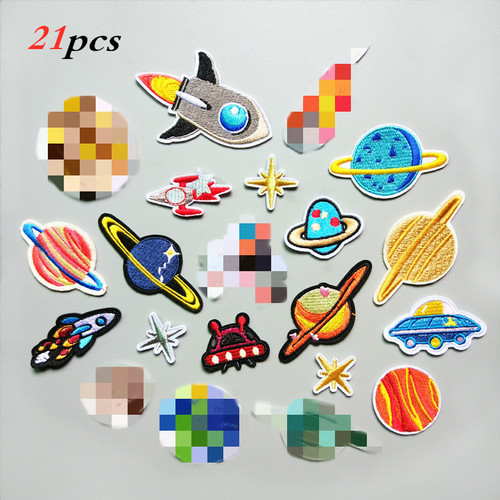 Universe Planet Embroidered Cloth Patch Astronaut Adhesive Patch Cross-border Supply Amazon AliExpress