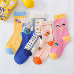 Women's Japanese Style New Cartoon Peanut Milk Crew Socks Wholesale Sports Casual Sweat Absorbent Student Socks