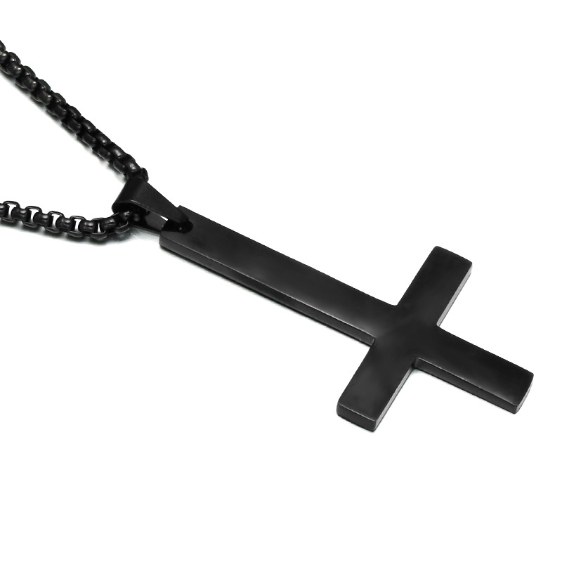 Retro Stainless Steel St. Peter's Inverted Cross Pendant Necklace Wholesale Nihaojewelry display picture 11