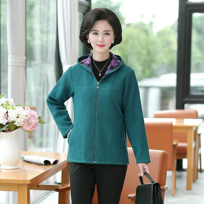 Осенне-зимний флисовый женский уличный кардиган с капюшоном, топ на флисовой подкладке, женское толстое теплое двустороннее флисовое спортивное пальто