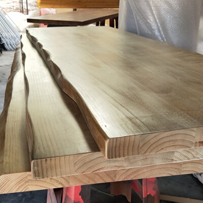 松木原木板材定制 餐厅饭店实木桌吧台面板DIY长方形加长加厚大