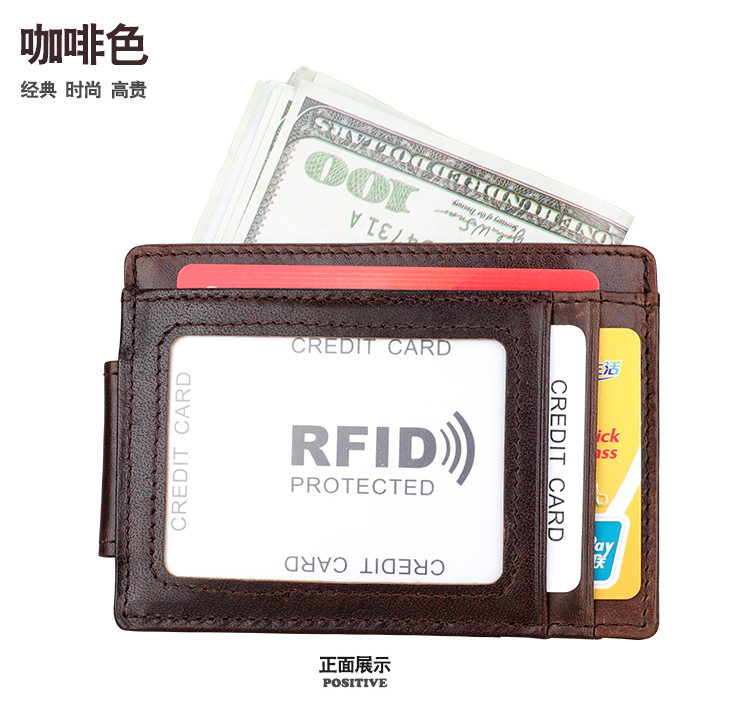 Factory Direct Sales Wholesale Vintage Men's Beauty Money Clip Rfid Card Holder Card Case   New display picture 8