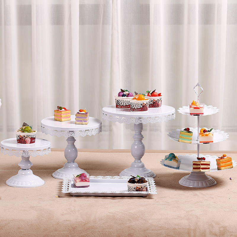 Nórdico hierro pastel soporte boda postre pantalla estante boda props Mesa decoración cake shop cafetería merienda soporte