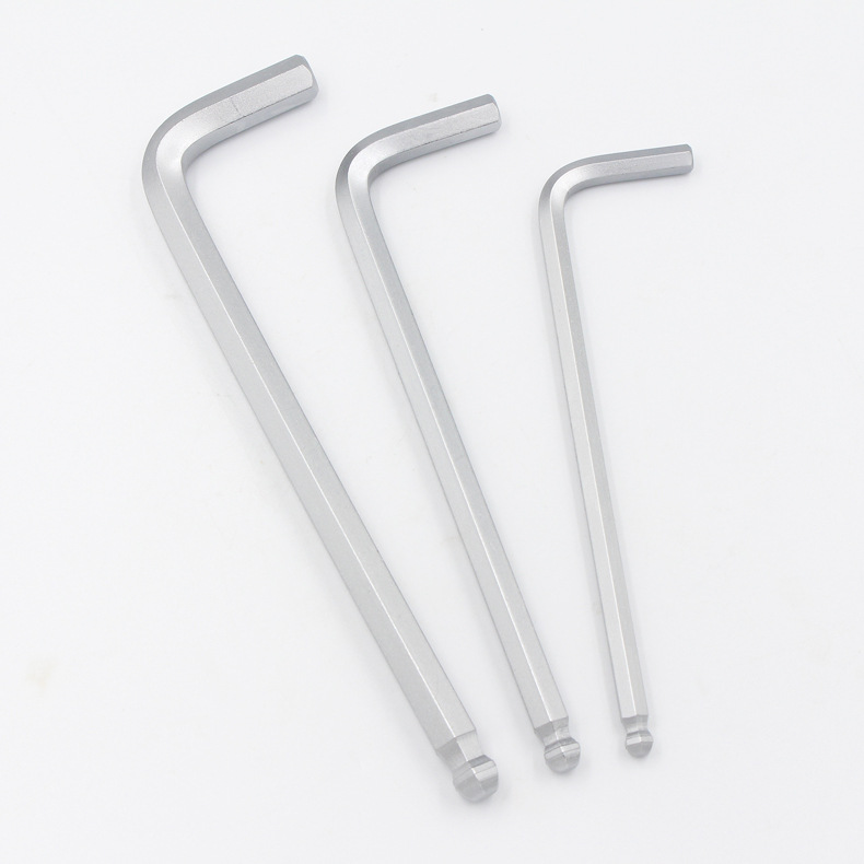 上海捷科五金工具散装球头镀铬内六角扳手标准加长特长内六角扳手