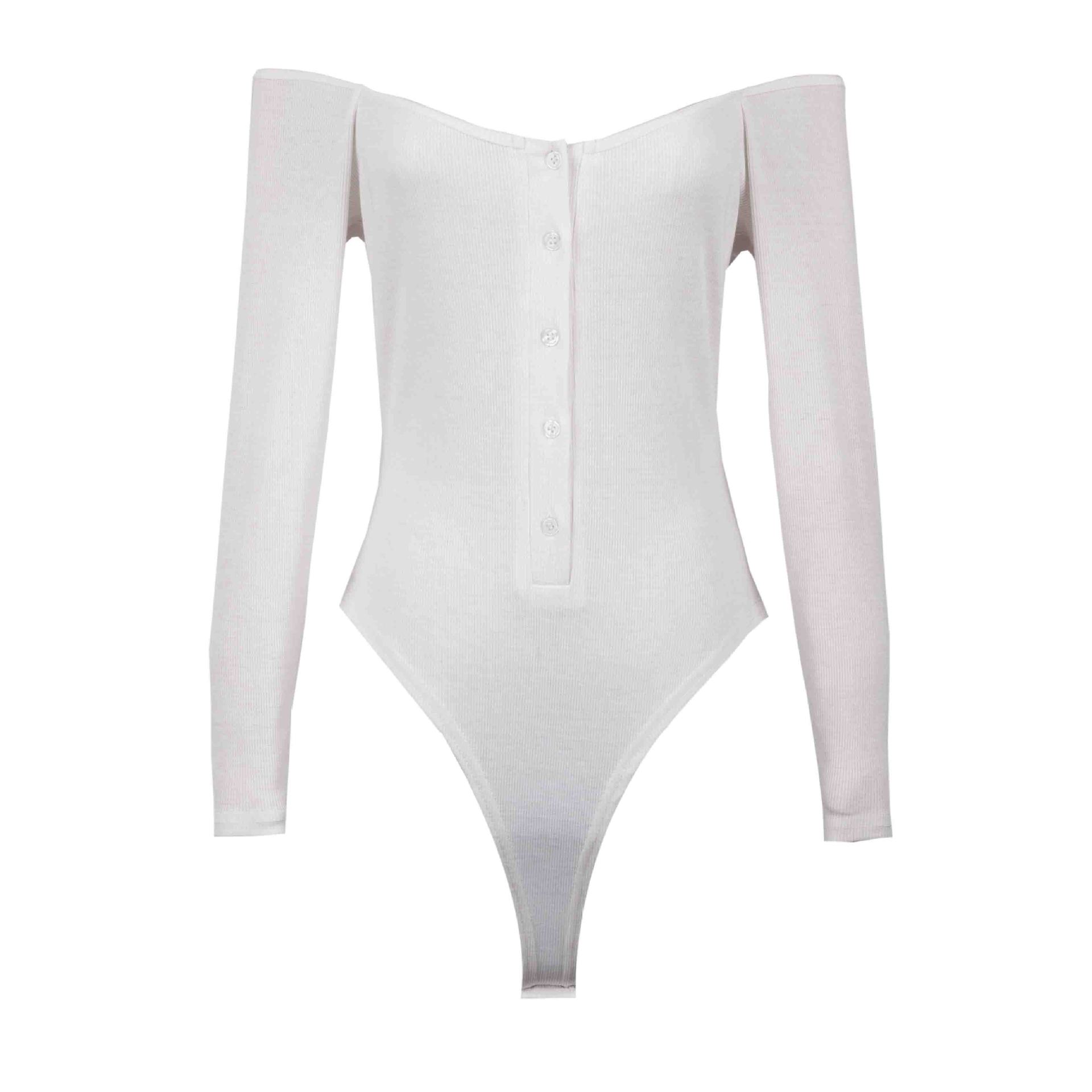 Europe And America NEW LONG SLEEVE BODYSUIT One Line Sexy Slim Bodysuit Jumpsuit