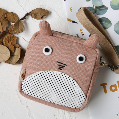 三色补丁卡通零钱包女方包ins可爱网红硬币包少女学生简约小钱包