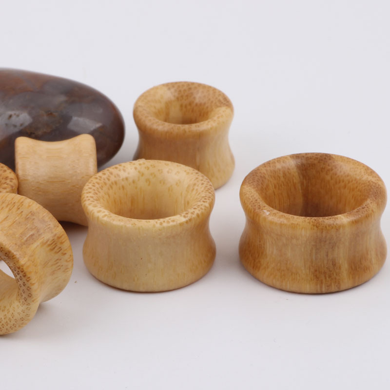 Bamboo Wood Ear Tunnel Expander - Hollow Ear Gauges Jewelry for Stretched Ears detail image 8