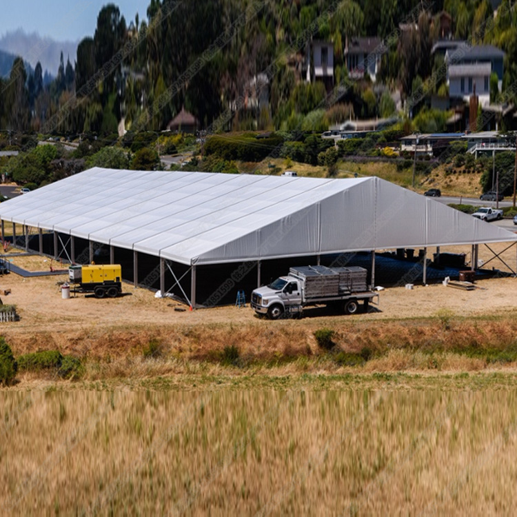 广东厂家供应人字形篷房临时移动仓储篷房铝合金结构工业仓库篷房
