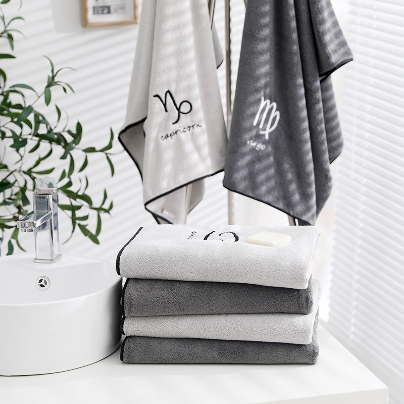 Beauty salon bath towel wholesale adult absorbent lint coral fleece bath towel set thickened bath towel custom logo