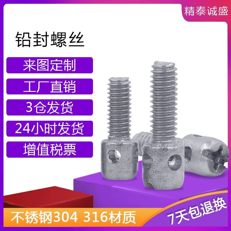 В запасе поставка 304/316 нержавеющей стали двойное отверстие свинцовое уплотнение винт метр винт уплотнение винт M4